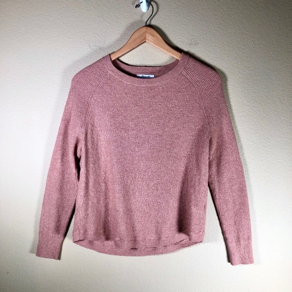 Madewell Jane Waffle Stitch Sweater In Heather Rose - Picture 3 of 9